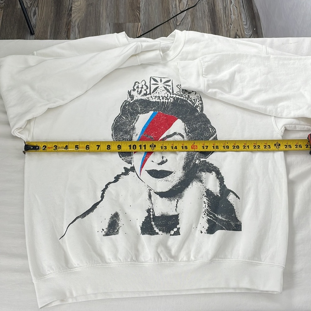 NLF White Graphic Sweatshirt Sweater with Red Black and White Design Oversized M - Picture 5 of 5